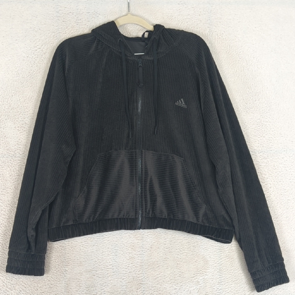 adidas Black Corduroy Hoodie